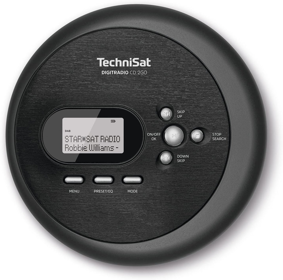 TechniSat DIGITRADIO CD 2GO - portabler CD-Player (Discman, MP3 mit Resume-Funktion, ASP, Kopfhörera