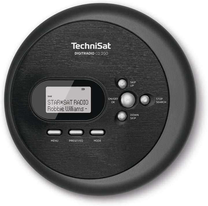 TechniSat DIGITRADIO CD 2GO - portabler CD-Player (Discman, MP3 mit Resume-Funktion, ASP, Kopfhörera