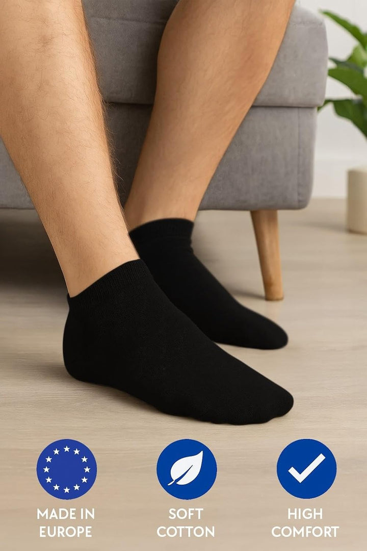normani 15 Paar Bambus Sneaker Socken ATMUNGSAKTIV ohne Gummidruck 39-42 Schwarz, 39-42 Schwarz