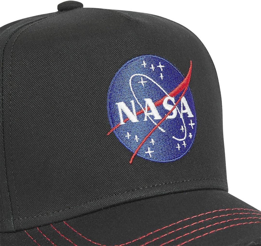 Tracker Kappe Herren 100% Baumwolle, Cap Herren, Nasa-Logo, Empfindliche Haut, Schwarz, Einheitsgrös