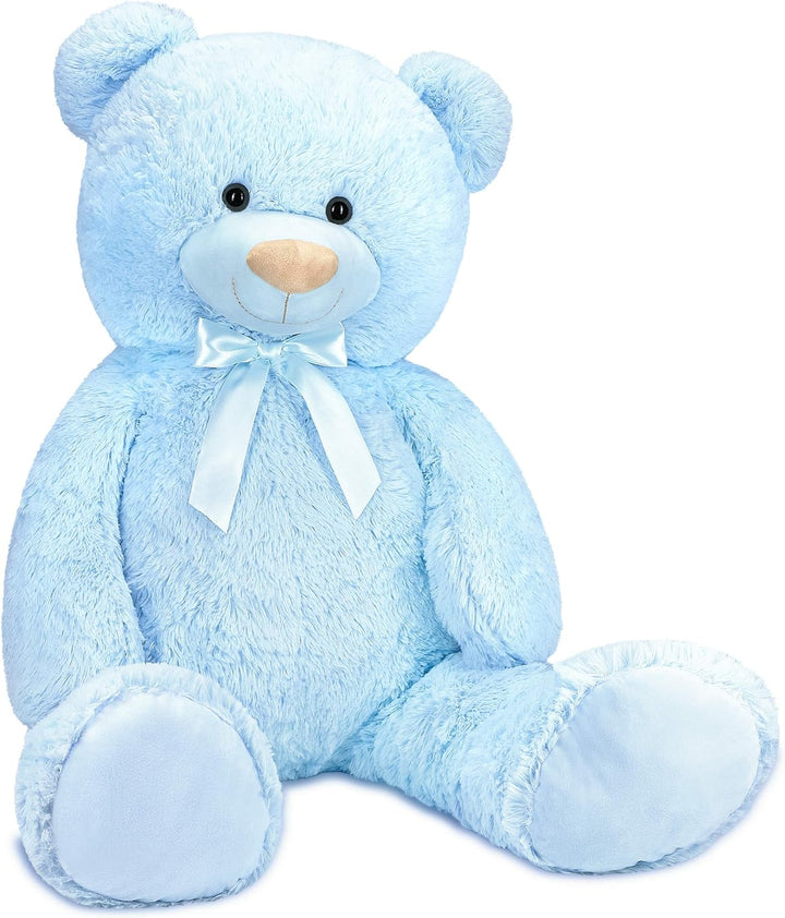 BRUBAKER XXL Teddybär 100 cm - Hellblau - Stofftier Plüschtier Kuscheltier Blau, Hellblau