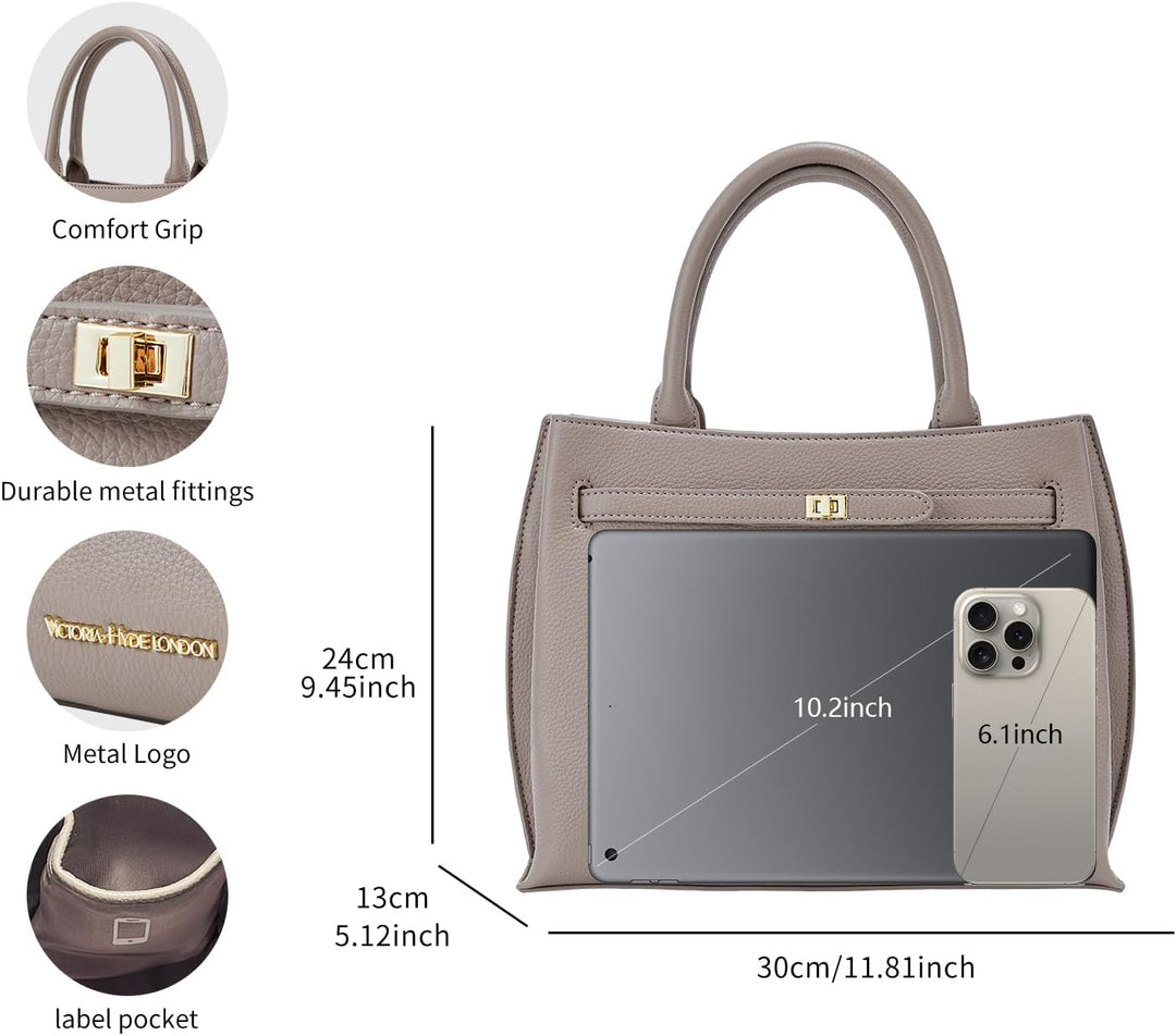 VICTORIA HYDE Handtaschen Damen Gross PU Leder Shopper Damen Handtasche Schwarz Elegant Schultertasc