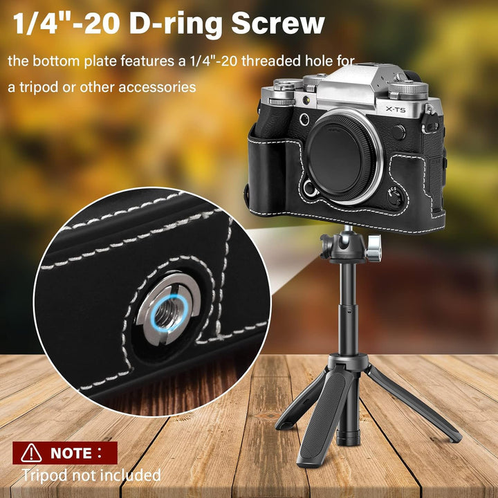 Rieibi Fuji XT5 Schutzhülle – hochwertiges PU-Leder Halbtasche für Fujifilm X-T5 Digitalkamera – sch