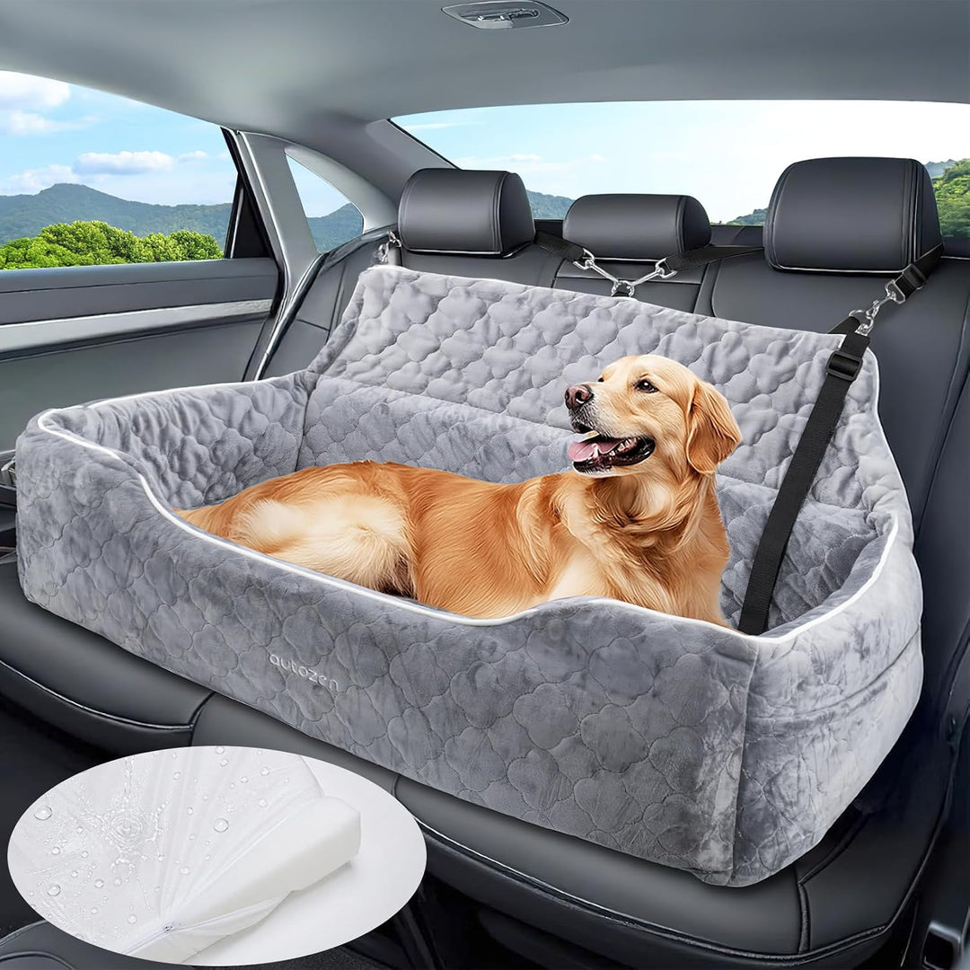 Hunde Autositz für mittlerer grosse Hunde, Abnehmbarer waschbarer Hundesitz Auto, Hundebett Auto für