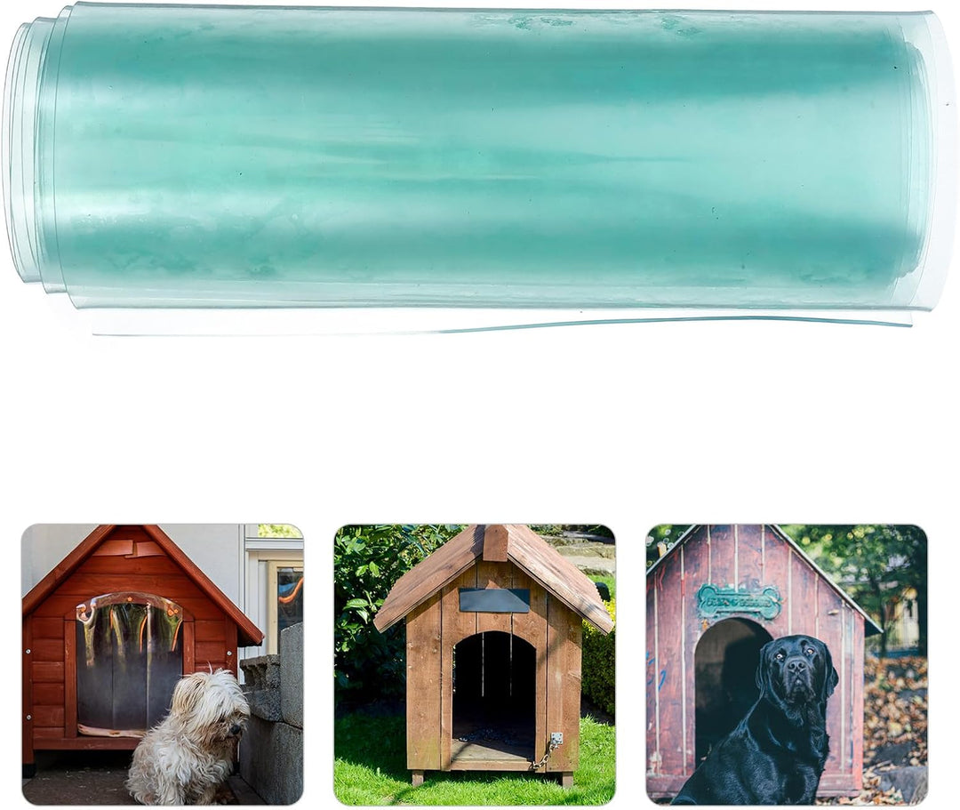 Angoily Transparente Hundeklappen Ersatzklappe aus Kunststoff Vinyl Zuschneidbar Wärmeisolierend für
