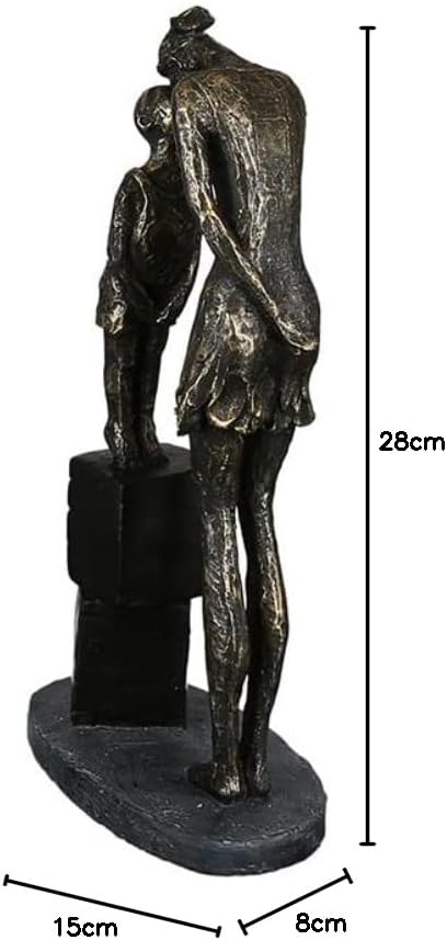Casablanca modernes Design Gilde Skulptur Mum and Child bronzefarben, Basis in grau H: 28 cm B: 15 c