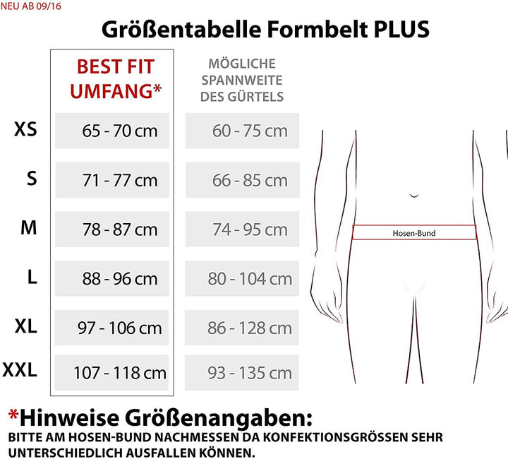 Formbelt® Plus Sport-Bauchtasche mit Reissverschluss, Laufgürtel für Handy Smartphone, elastische La