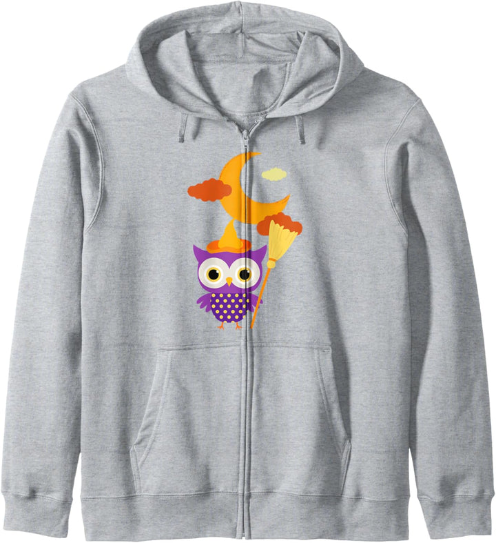 Funny Owl Witch Halloween Witchy Hat Scary Night Kapuzenjacke