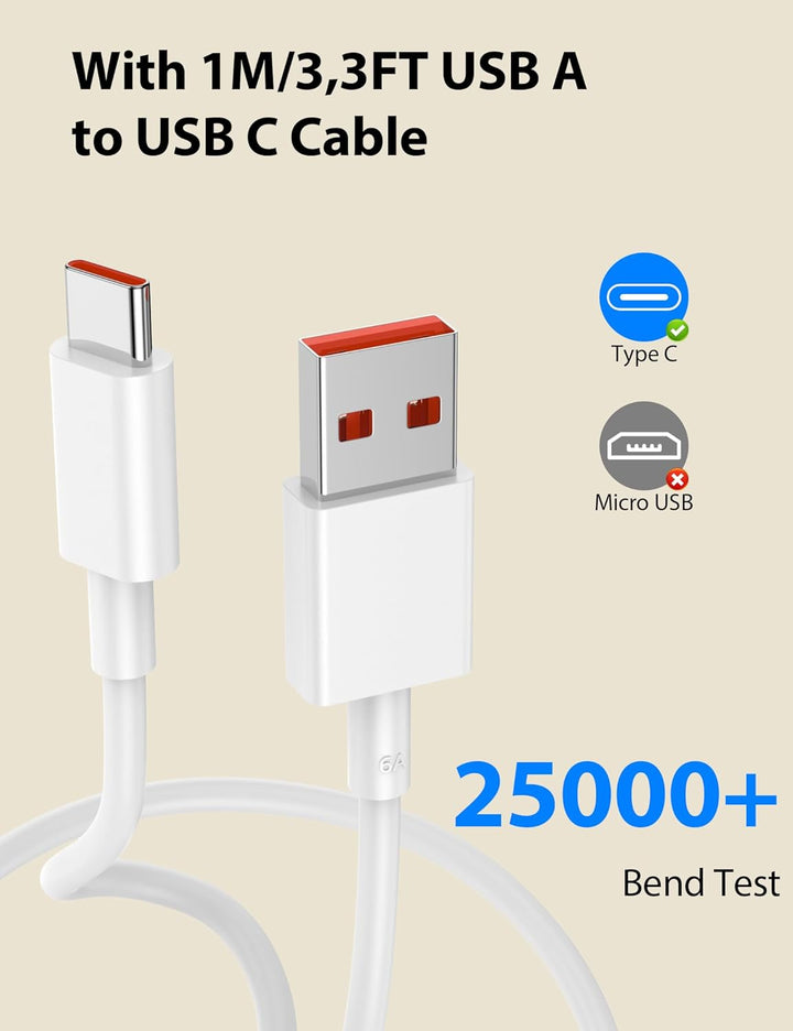 100W USB C Ladegerät für Xiaomi Poco F8 Pro M8Pro F8 Ultra X8 Pro Max,USB Netzteil 100W für Hyper-Ch