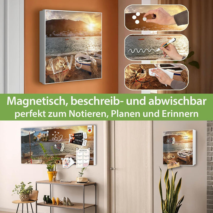 banjado Grosser Schlüsselkasten Glas - Schlüsselbox 30x30cm mit 50 Haken - Schlüsselkasten modern fü