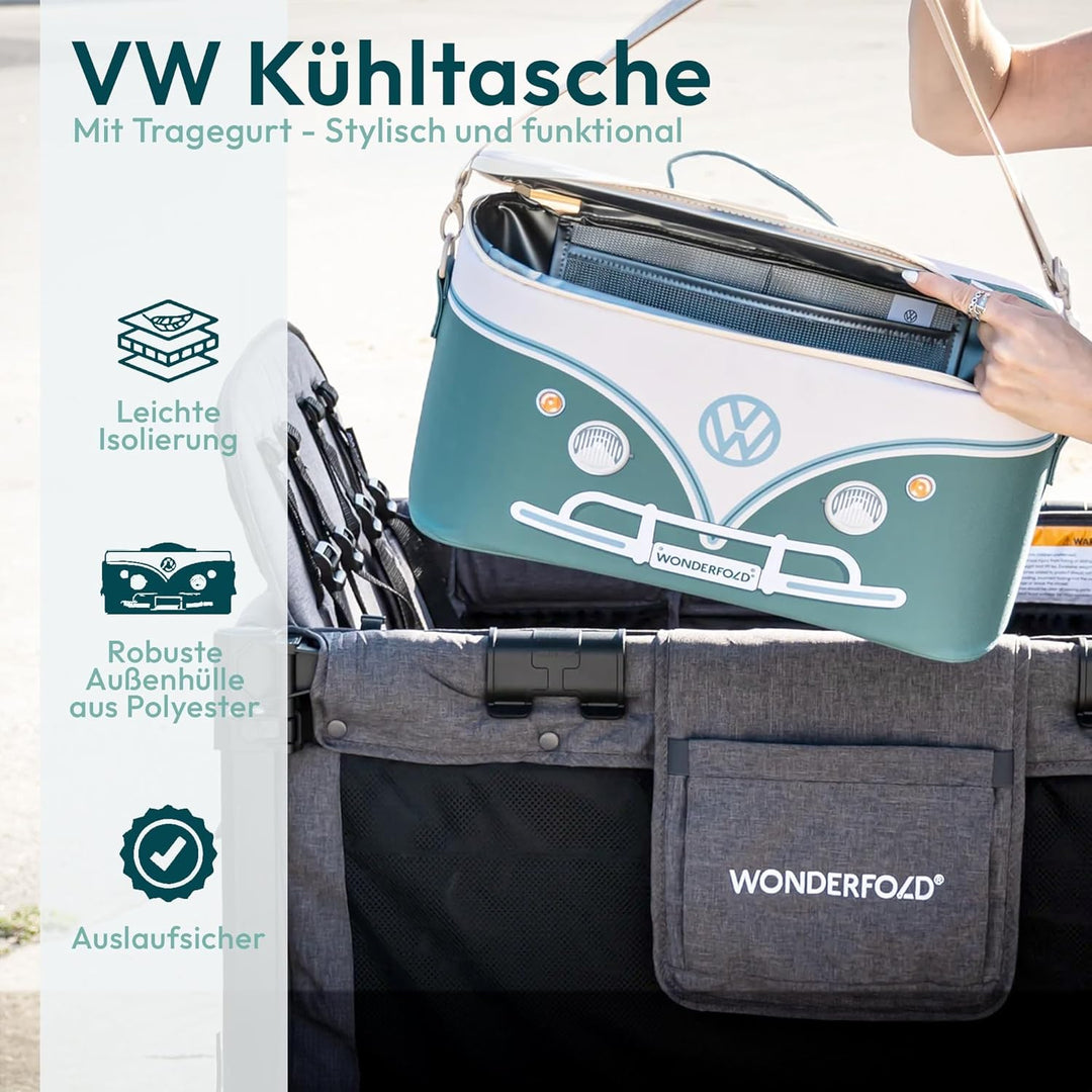 WONDERFOLD VW Elternkonsole Kinderwagen Organizer mit Getränkehalter, Wickeltasche Buggy Bondi-Blau,