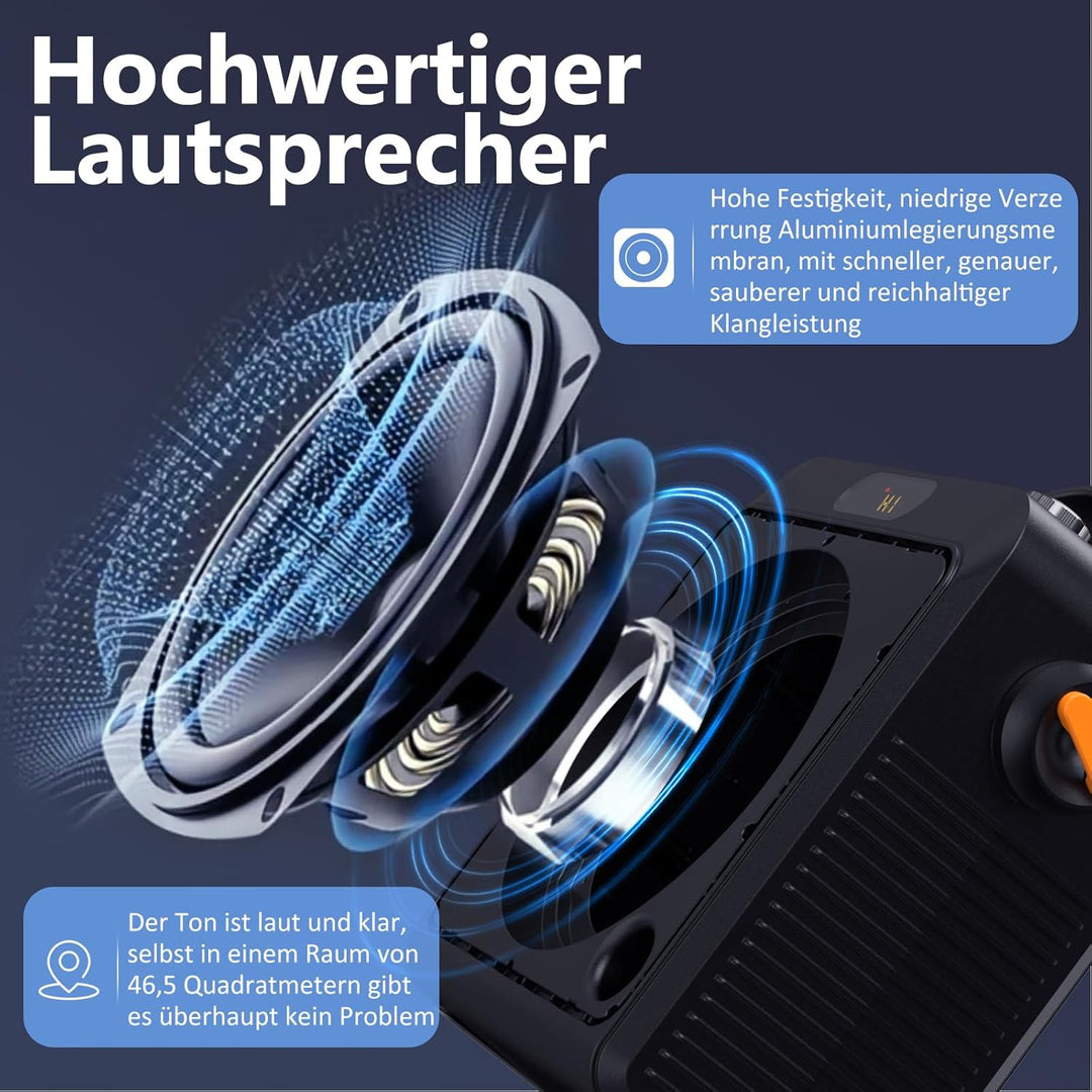 JYX Karaoke Machine mit 2 Mikrofones, Tragbaren Bluetooth Lautsprecher mit RGB-Licht, Karaoke Anlage