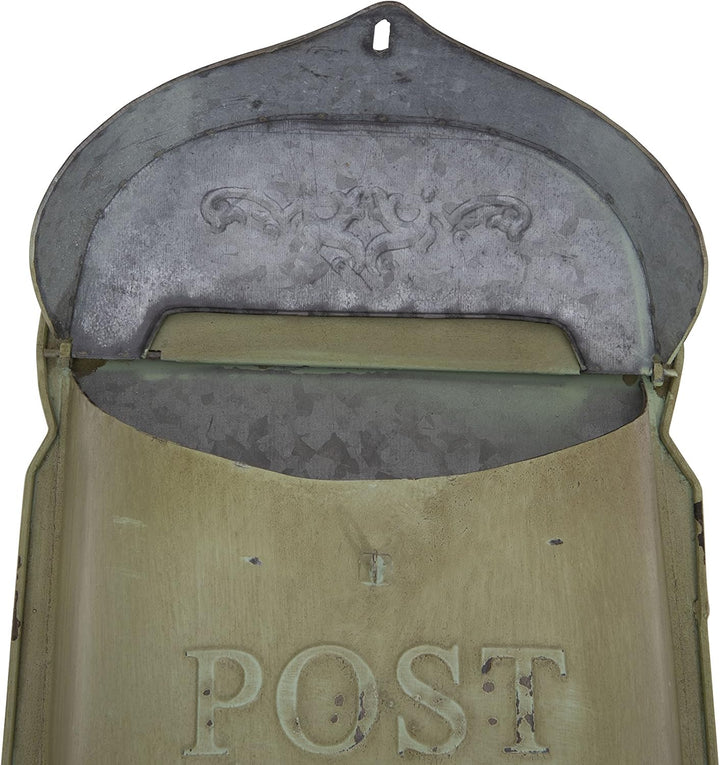 Creative Co-Op DA3571 Briefkasten, geprägt, 25,4 x 39,4 cm, Aqua, Aqua 10" x 15.5"