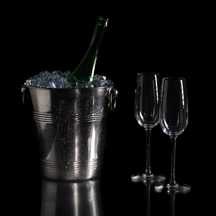 com-four® Sektkühler - Kühlkübel für Champagner, Sekt und Wein - edler Eiskühler für besondere Anläs