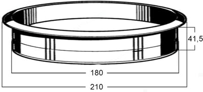 SOTECH Waschtisch Durchwurfring Edelstahl fein gebürstet Ø 210 mm Höhe 41,5 mm zum Einbau in Waschti