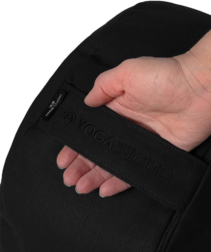 Yoga Studio EU Relaxed Meditationskissen, Buchweizen, 38 x 9 cm, mit integriertem Tragegriff Schwarz