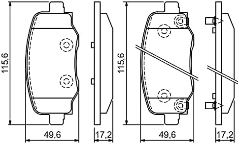 Bosch BP1919 Bremsbeläge - Hinterachse - ECE-R90 Zertifizierung - vier Bremsbeläge pro Set