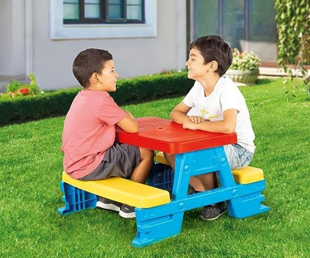 Dolu 8690089030085 3008 Picknicktisch für 4 Personen 1, Small Rot , Gelb , Blau, Rot , Gelb , Blau