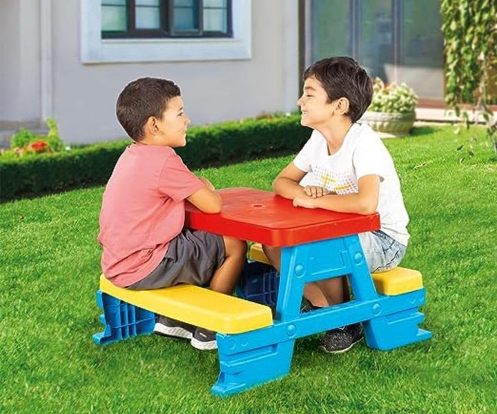 Dolu 8690089030085 3008 Picknicktisch für 4 Personen 1, Small Rot , Gelb , Blau, Rot , Gelb , Blau