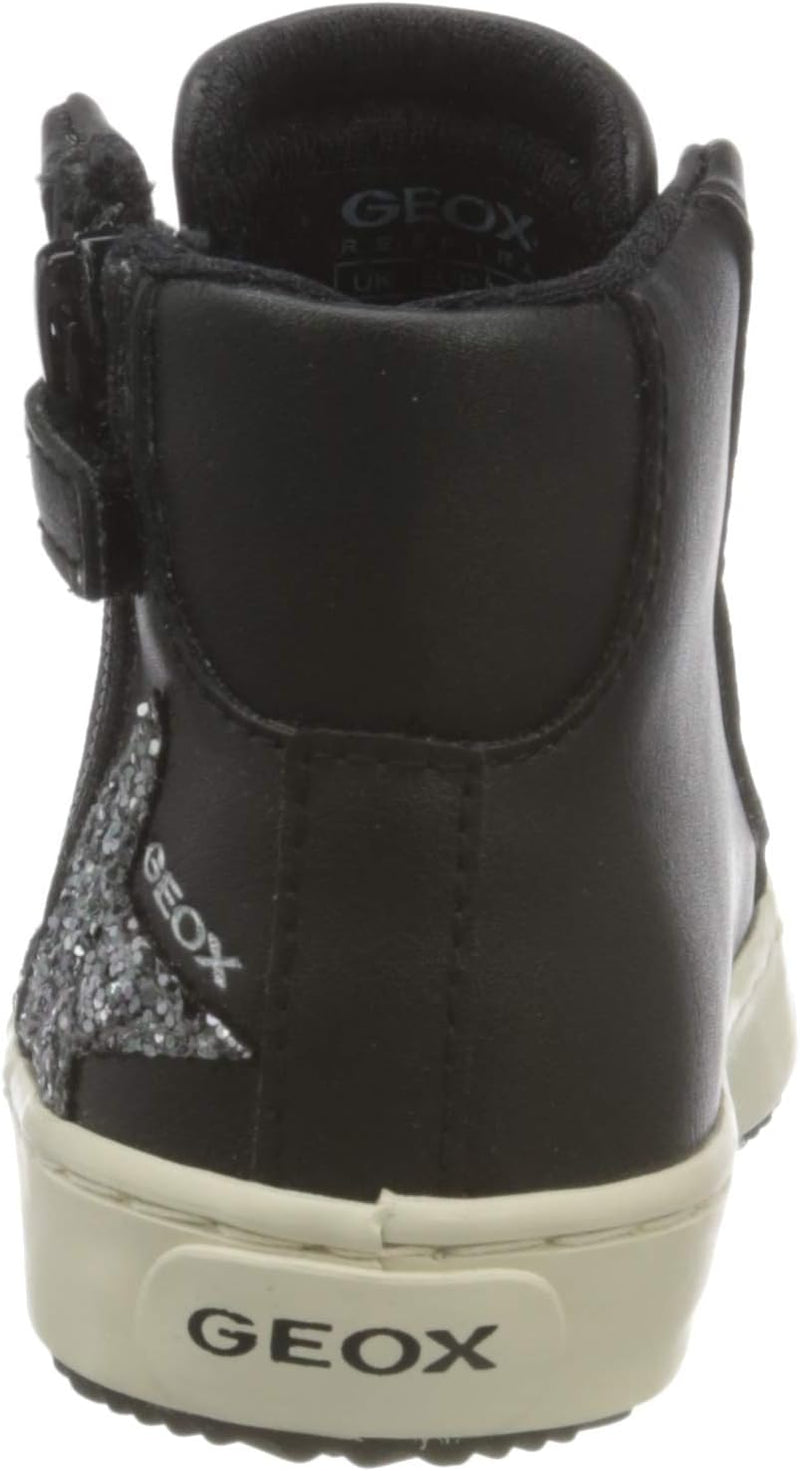 Geox Mädchen J Kalispera Girl A Sneaker 26 EU Black Dk Silver, 26 EU Black Dk Silver