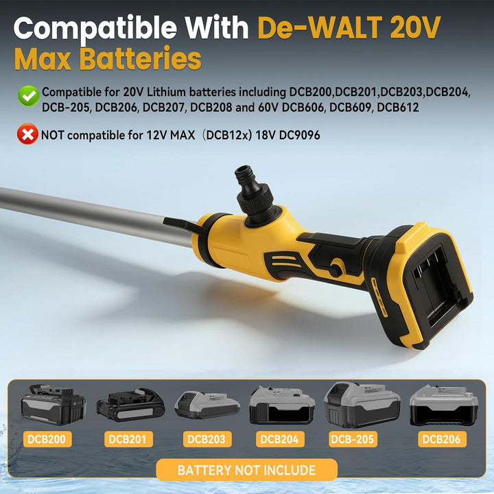 Kabellose Stick-Wassertransferpumpe, kompatibel mit Dewalt 20 V Akku, 16000 U/min, tragbare Tauchpum