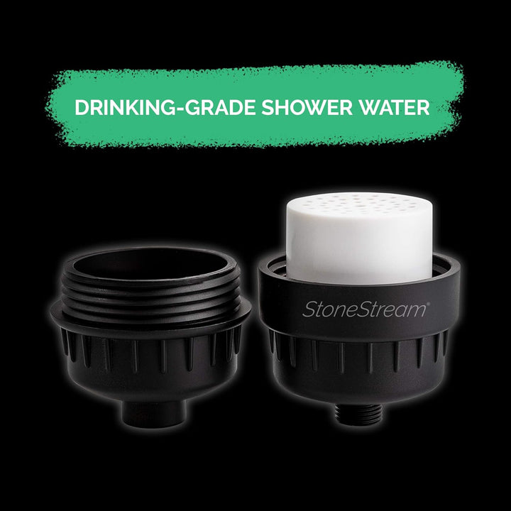 Original StoneStream® EcoPower Duschkopfsystem – Spa wie Ionenfilter zum Erweichen &amp; Sparen von Wass