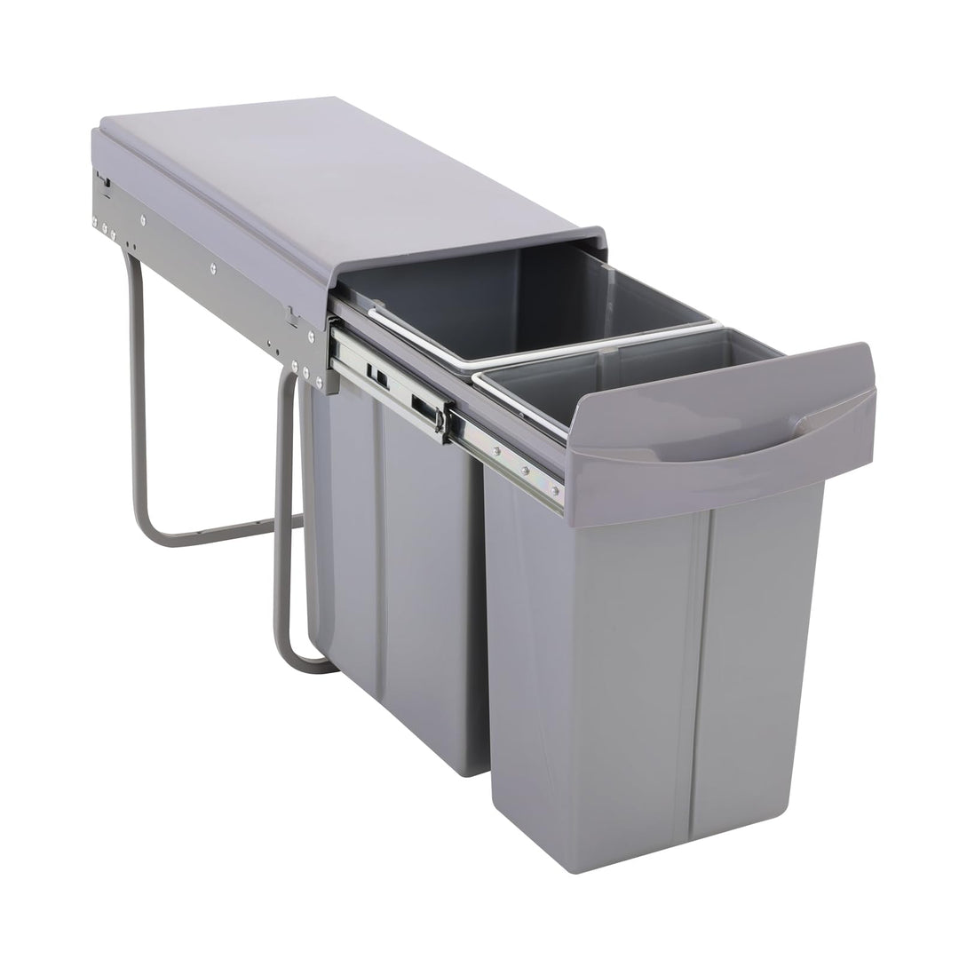 SVITA EMCombo30 Einbaumülleimer 30L (10L+20L) 2 Fächer mit Deckel Mülltrennsystem 2fach Küche Unters