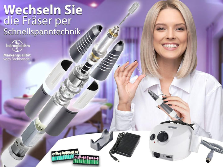 Fusspflegegerät Fräser Komplette Ausstattung Fusspflege-Set Maniküre Pediküre-Set Kombi Set mit Nage
