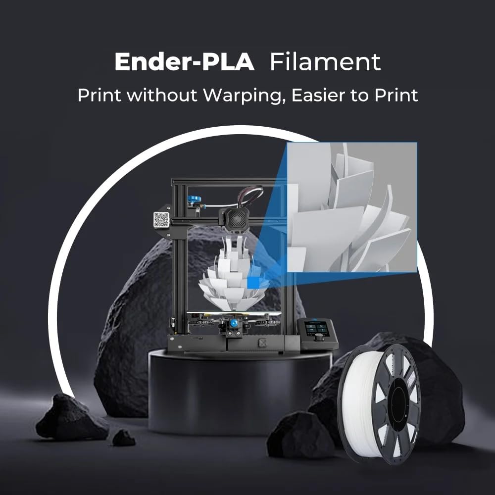 Creality Ender PLA Filament, 1,75mm PLA 3D Drucker Filament, Massgenauigkeit +/- 0.03mm, passend für