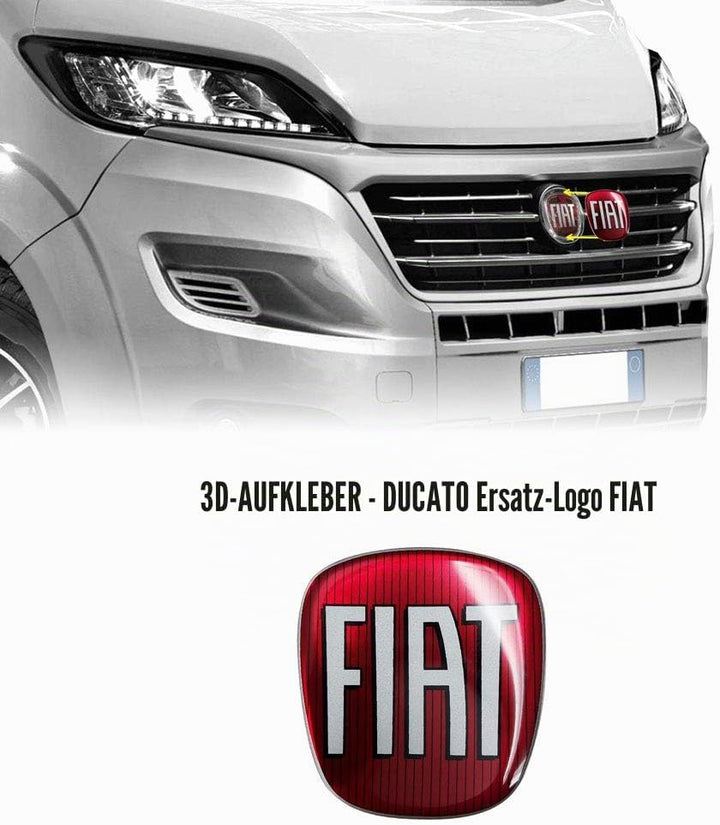 Fiat AMS 14237 Aufkleber Professional 3D Ersatzteil Logo für Ducato, rot Single, Single