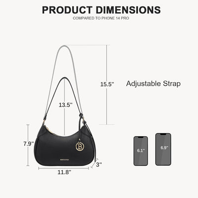 BOSTANTEN Damen Henkeltaschen Klein Handtaschen Schultertasche für Frauen Shopper Tasche Schwarz, Sc