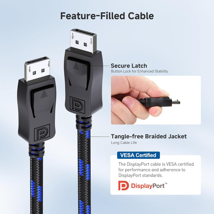 Cable Matters [VESA-zertifizierte] geflochtene 8K DisplayPort 1.4 Kabel 3m (DisplayPort Kabel 1.4, D