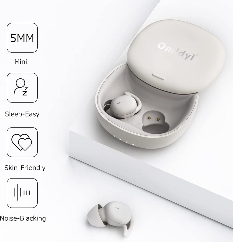 Omidyi Schlaf Kopfhörer,Bluetooth Sleepbuds,Hohe Schalldämmung Mini in Ear kopfhörer zum schlafen,Ei