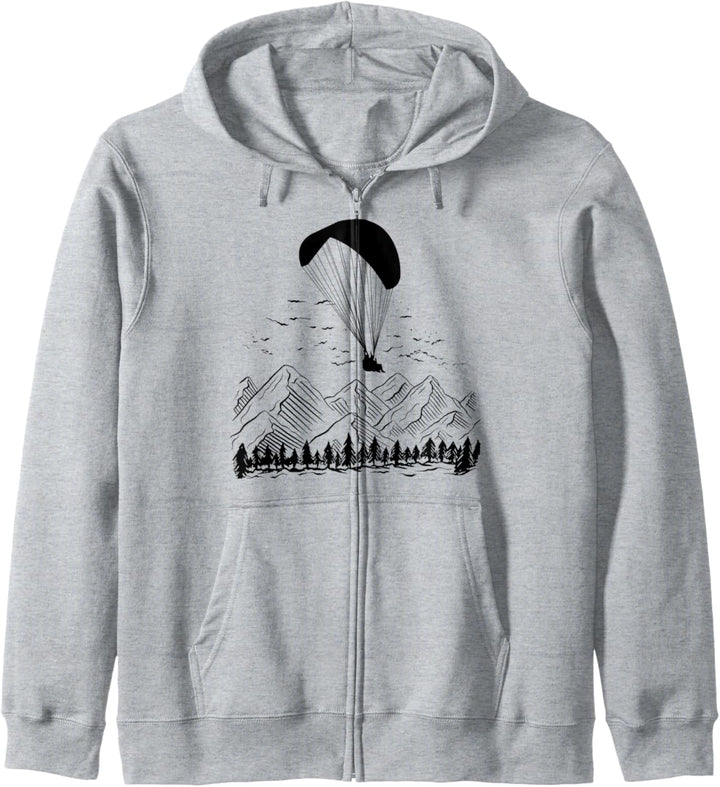 Paragliding Gleitschirm in den Bergen Paraglider Geschenk Kapuzenjacke