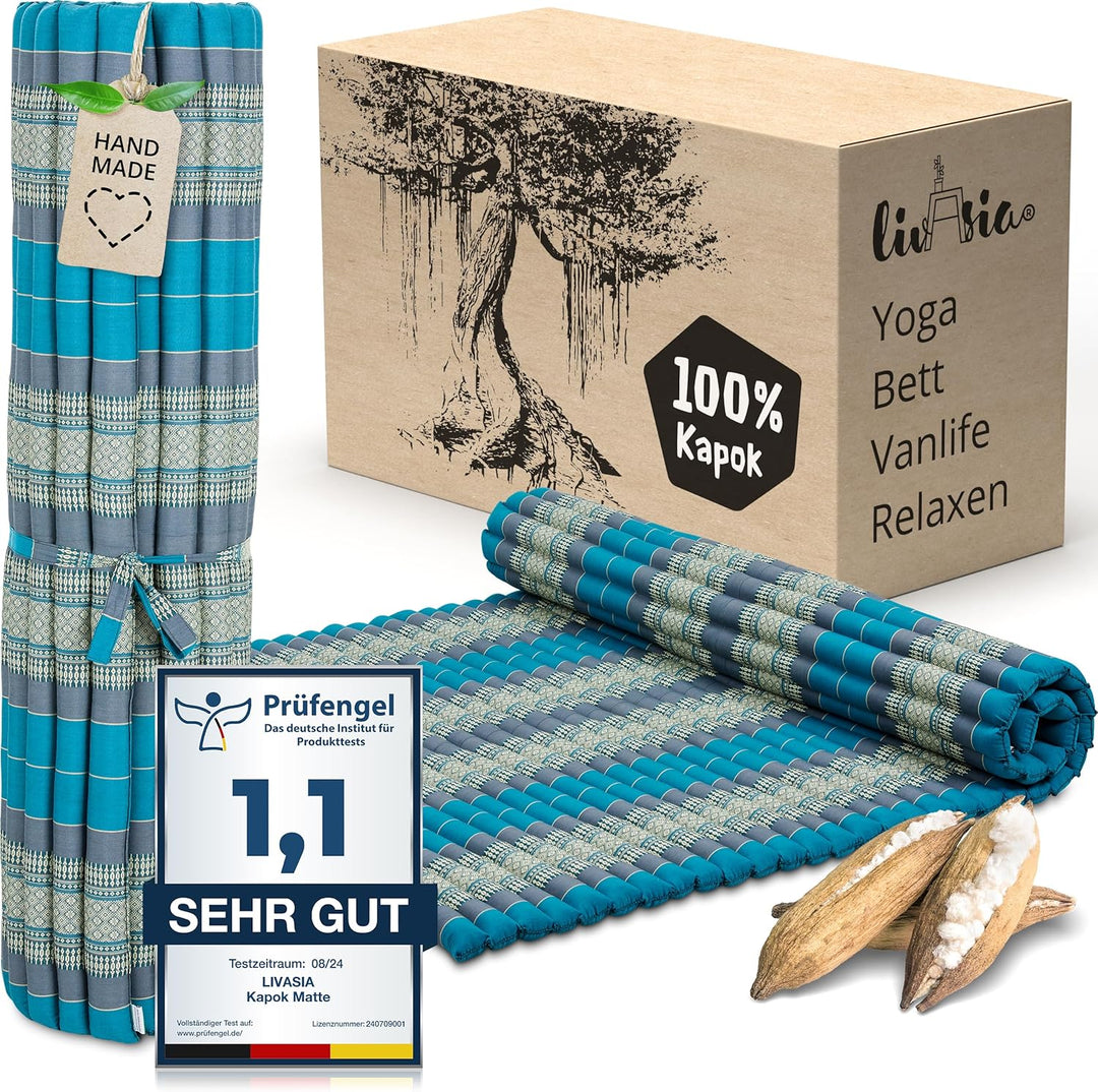 livasia Rollmatte Rollmatratze L-200x110x4,5cm, Gästebett Gästematratze 1 Person, Reisebett Kofferra