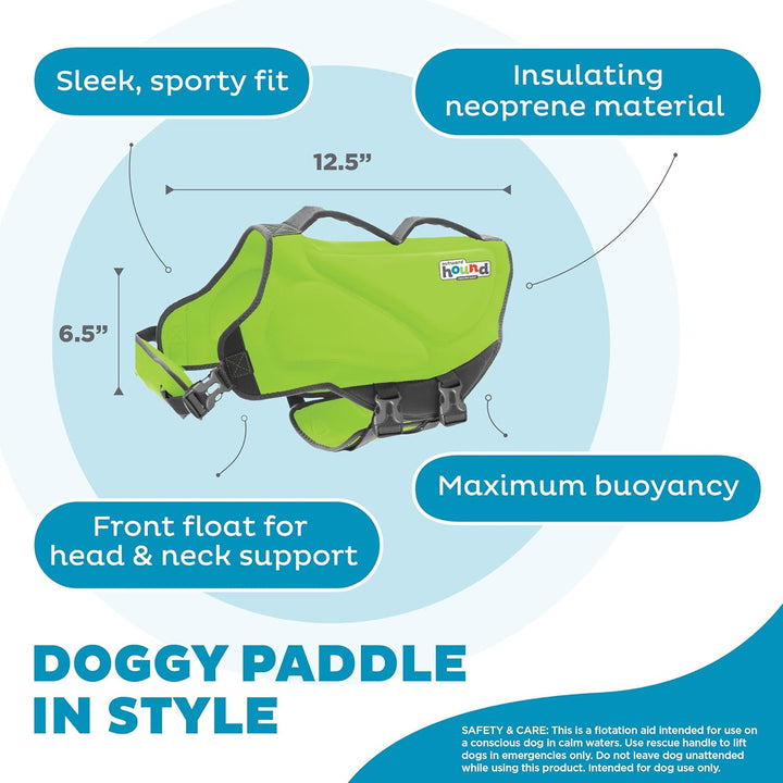 Outward Hound Dawson Swim Schwimmweste für Hunde, Grösse M, Grün, Medium (Chest Girth: 21"-27")
