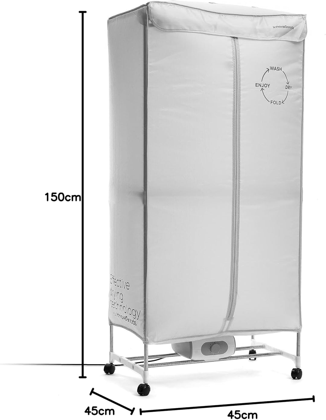 Tragbarer elektrischer Wäschetrockner mit 2 Höhen Dupledry InnovaGoods 1200 W