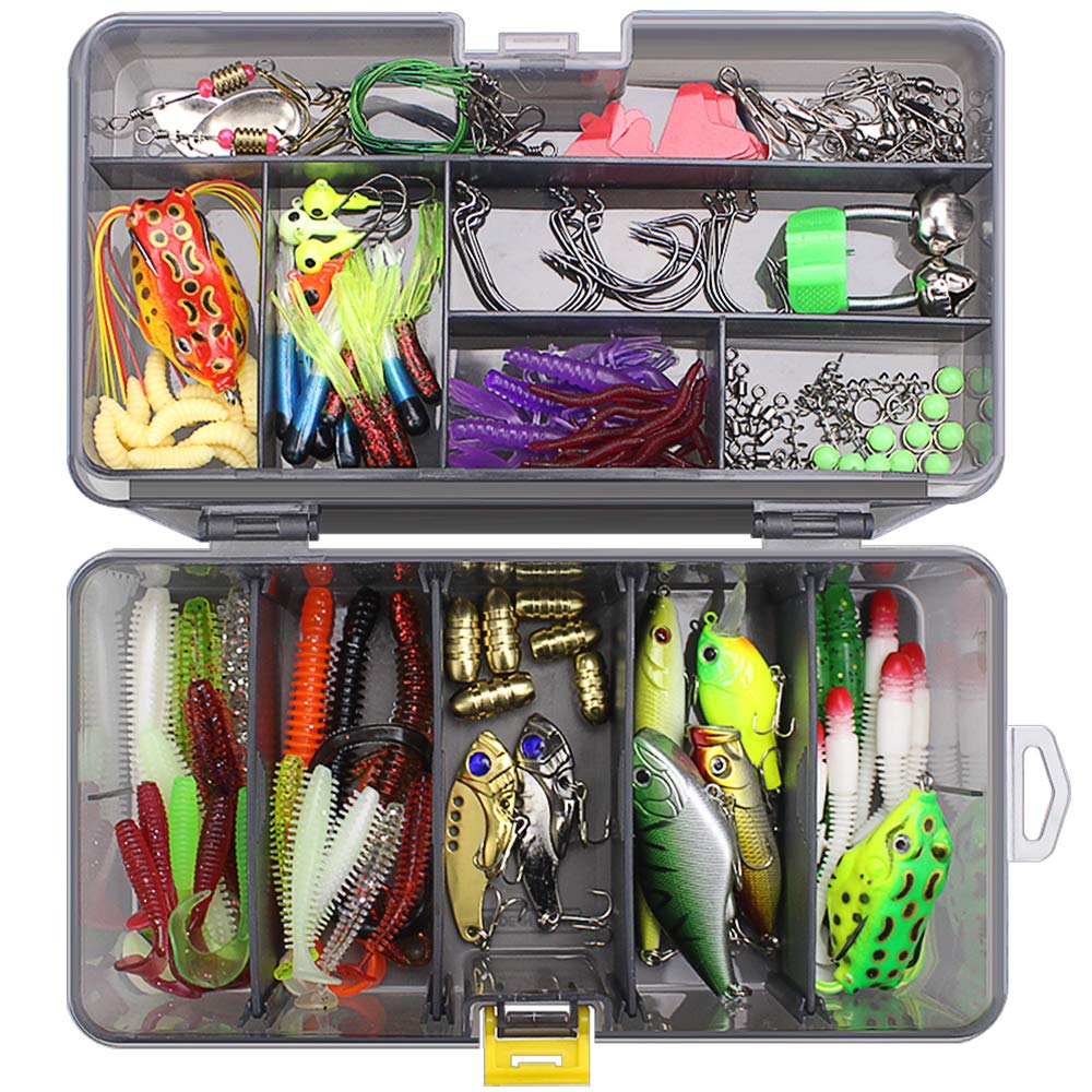 Leeko Angelköder, Spinner Angeln Set, Kunstköder Blinker Gummiköder für Hecht Forelle Zander