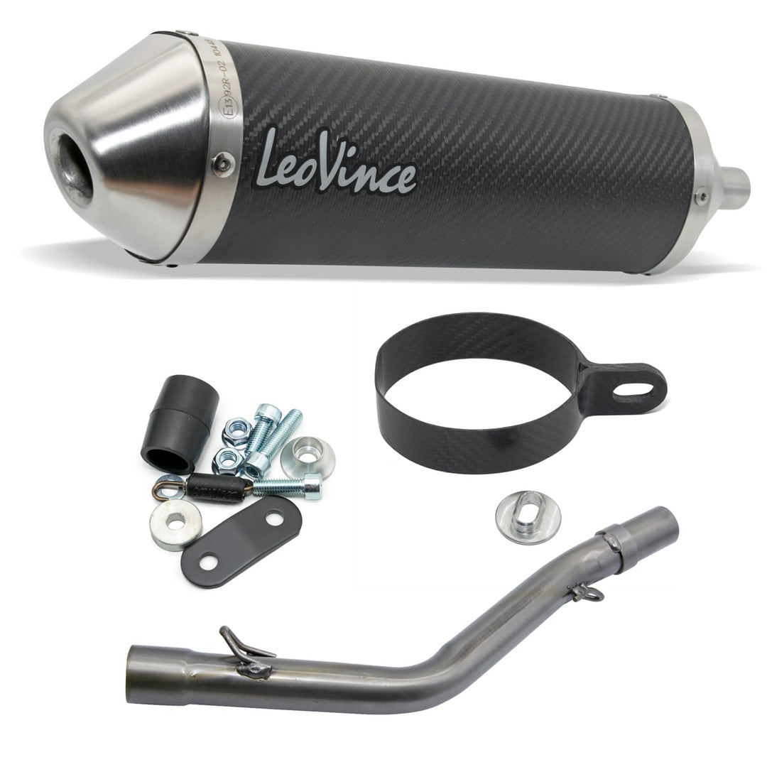 Endschalldämpfer LeoVince SLIP-ON X-FIGHT, Carbon, Edelstahl Kappe, mit Zulassung für Rieju MRT 50 /