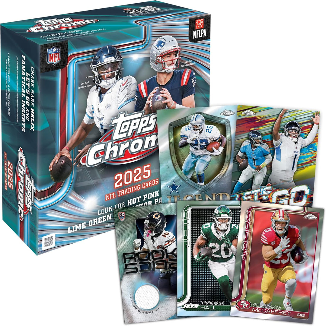 2025 Topps Chrom-Fussball, werksseitig versiegelt, Mega-Box