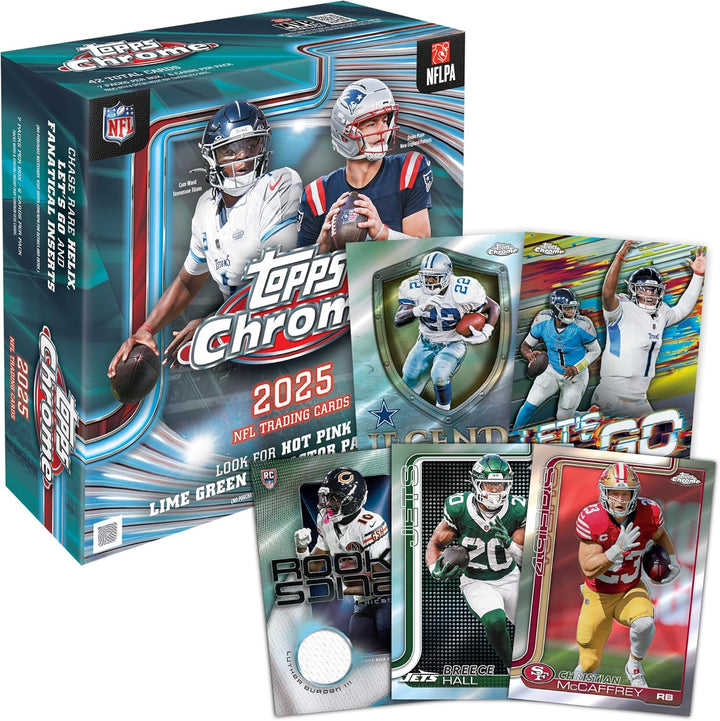 2025 Topps Chrom-Fussball, werksseitig versiegelt, Mega-Box