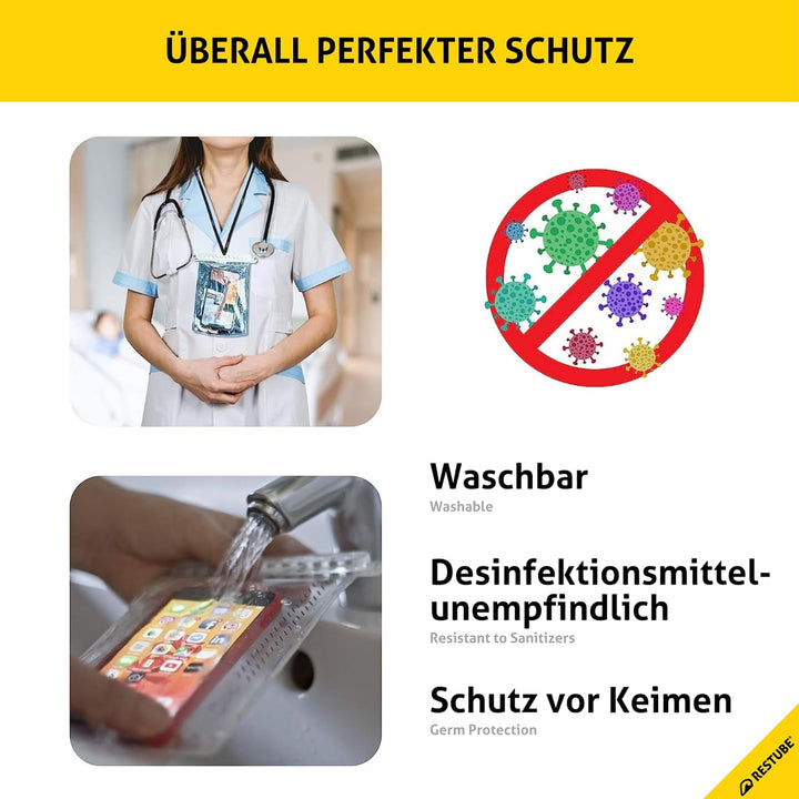 Restube wasserdichte Handyhülle, IPX8 Unterwasser Handyhülle für Schwimmen, Dry Bag Handy Lanyard Hü