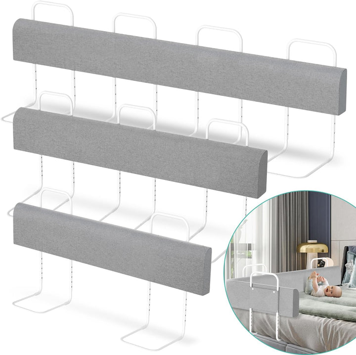 Bettgitter für Kinder 150cm, Bettschutzgitter 5-Loch Höhenverstellbar, Rausfallschutz Bett, Kinderbe