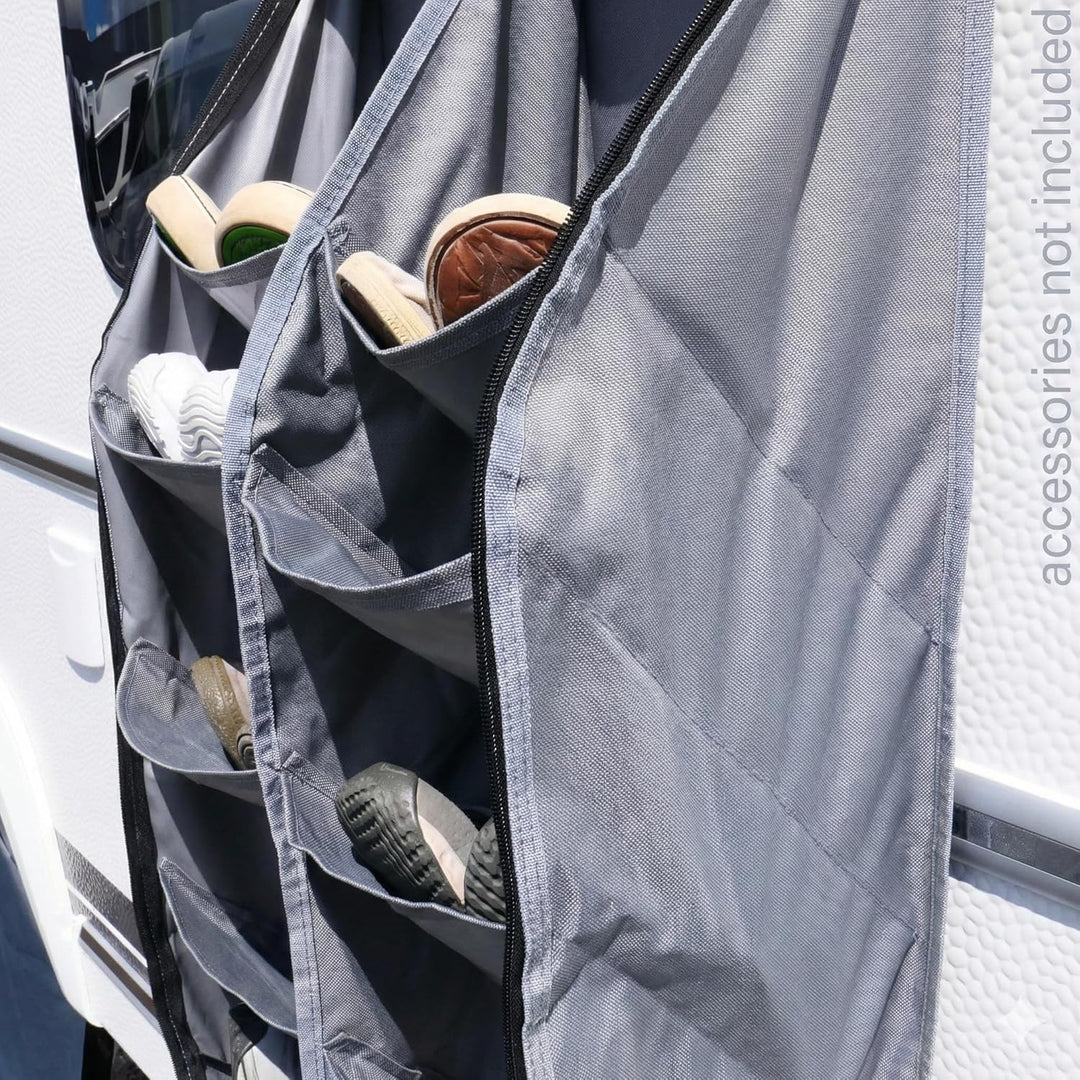 your GEAR Caravan Organizer Shoe - Hängeregal für Zelt, Vorzelt, Wohnwagen 140 x 45 cm, 10 Fächer