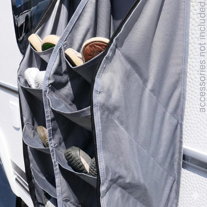 your GEAR Caravan Organizer Shoe - Hängeregal für Zelt, Vorzelt, Wohnwagen 140 x 45 cm, 10 Fächer