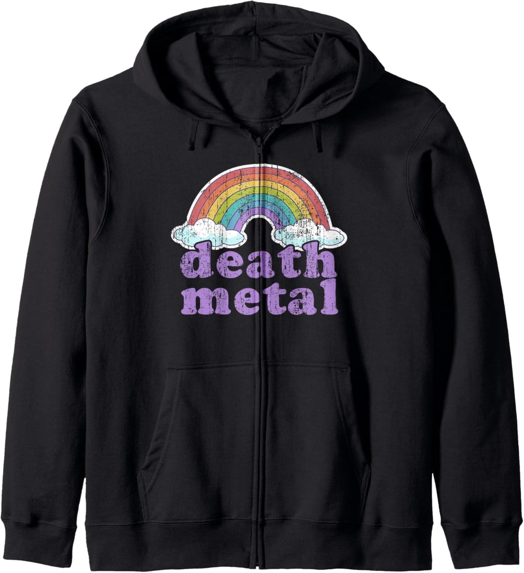 Death Metal Regenbogen lustig Retro Vintage Love Musik Metalhead Kapuzenjacke