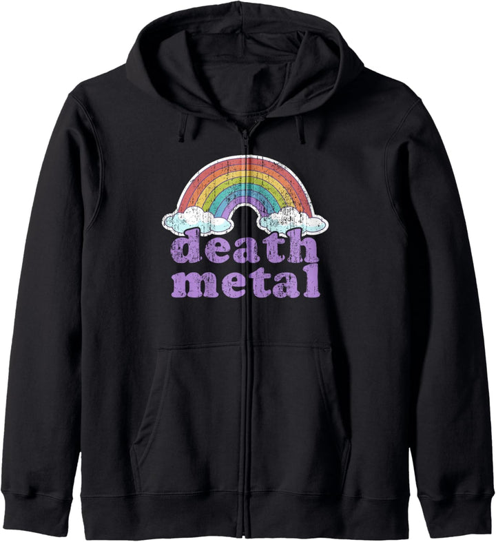 Death Metal Regenbogen lustig Retro Vintage Love Musik Metalhead Kapuzenjacke