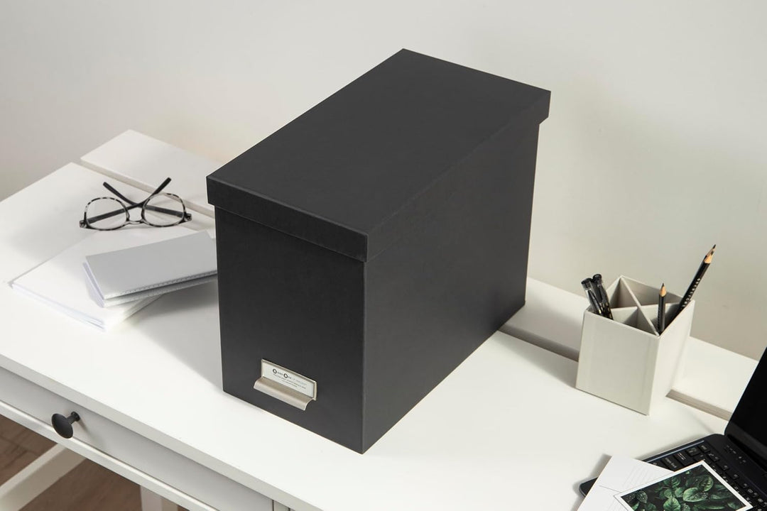 BIGSO JOHAN Hängeregisterbox A4 – Hängemappenbox mit Deckel und Griff – Schreibtischablage für Hänge