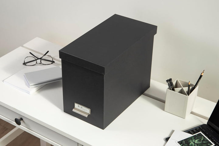 BIGSO JOHAN Hängeregisterbox A4 – Hängemappenbox mit Deckel und Griff – Schreibtischablage für Hänge