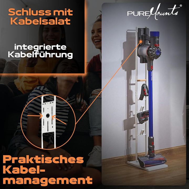 PureMounts Staubsauger Ständer Halterung universal kompatibel mit Dyson V15, V12, V11, V10, V8, V7,